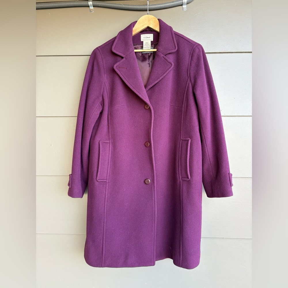 Land’s End Vintage Purple Wool Coat